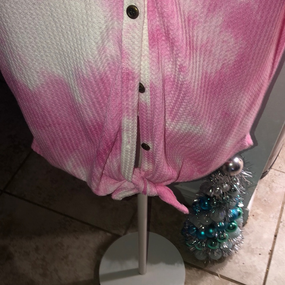 Thermal Button Down Blouse - Medium Size - image 3